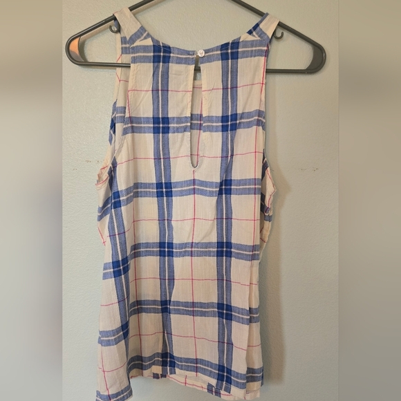Old Navy Blue Plaid Tank Size Medium - Picture 2 of 4